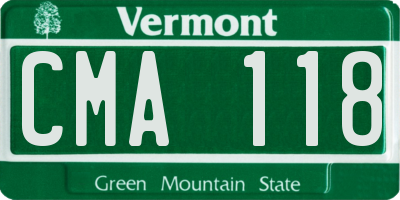 VT license plate CMA118