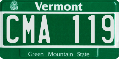 VT license plate CMA119