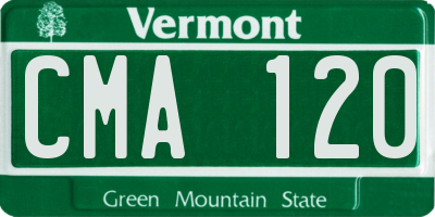 VT license plate CMA120