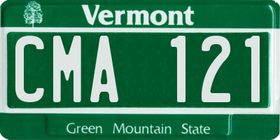 VT license plate CMA121