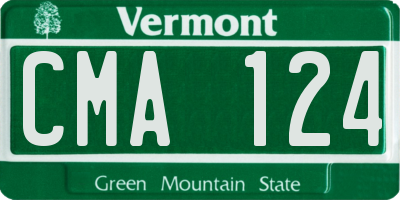 VT license plate CMA124