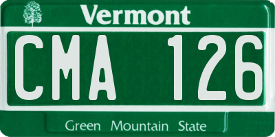 VT license plate CMA126