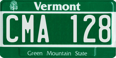 VT license plate CMA128