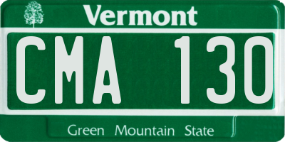 VT license plate CMA130