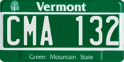 VT license plate CMA132
