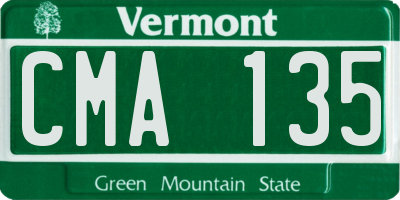 VT license plate CMA135