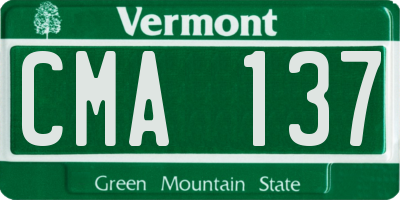 VT license plate CMA137