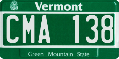 VT license plate CMA138