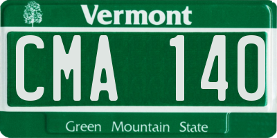 VT license plate CMA140