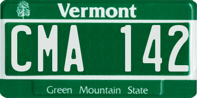 VT license plate CMA142