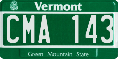 VT license plate CMA143