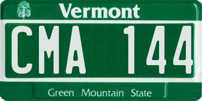 VT license plate CMA144