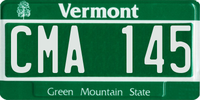 VT license plate CMA145