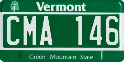 VT license plate CMA146