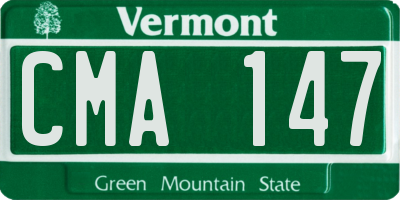 VT license plate CMA147