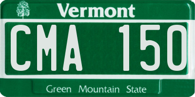 VT license plate CMA150