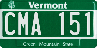 VT license plate CMA151