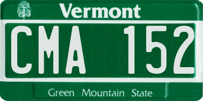 VT license plate CMA152
