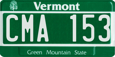 VT license plate CMA153