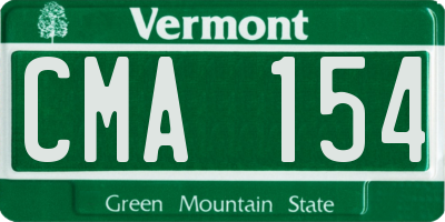 VT license plate CMA154