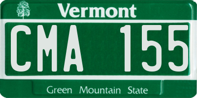 VT license plate CMA155
