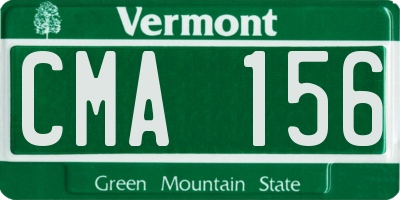 VT license plate CMA156