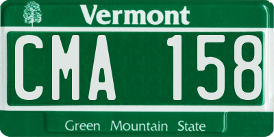 VT license plate CMA158