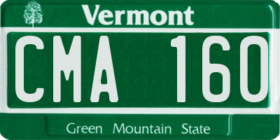 VT license plate CMA160