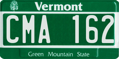 VT license plate CMA162