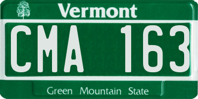 VT license plate CMA163