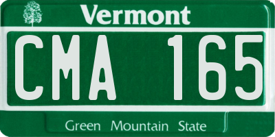 VT license plate CMA165
