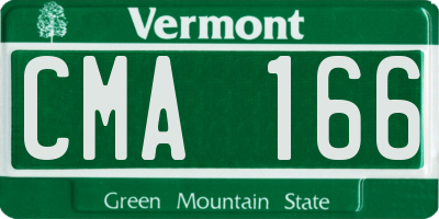 VT license plate CMA166