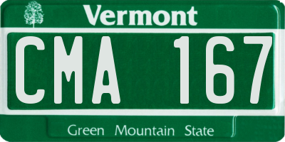 VT license plate CMA167
