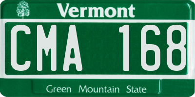 VT license plate CMA168