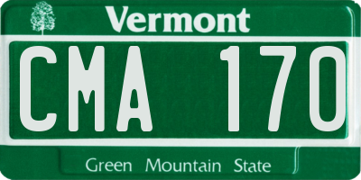 VT license plate CMA170