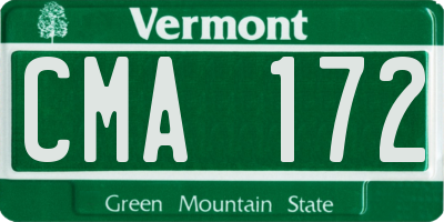 VT license plate CMA172