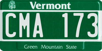 VT license plate CMA173