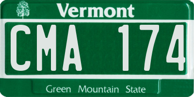 VT license plate CMA174