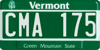 VT license plate CMA175