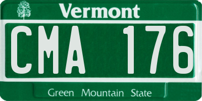 VT license plate CMA176