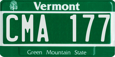 VT license plate CMA177