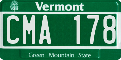 VT license plate CMA178