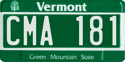 VT license plate CMA181