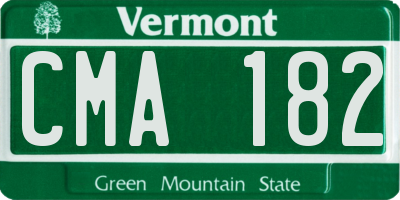 VT license plate CMA182