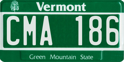 VT license plate CMA186