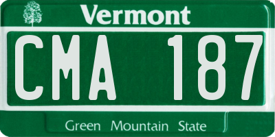 VT license plate CMA187