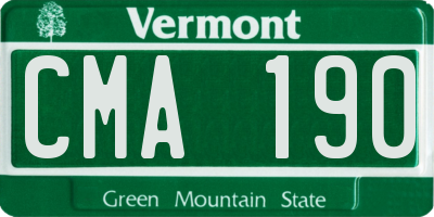 VT license plate CMA190