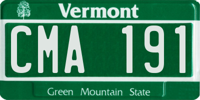 VT license plate CMA191