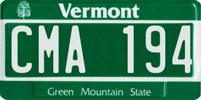 VT license plate CMA194
