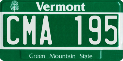 VT license plate CMA195